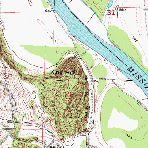 Topographic Map of King Hill, NE
