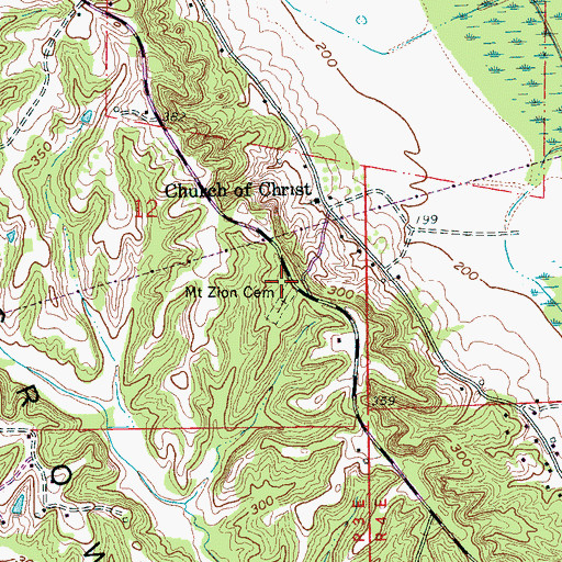 Topographic Map of Mount Zion Church (historical), AR