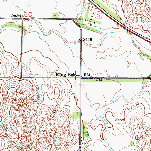 Topographic Map of King School (historical), NE
