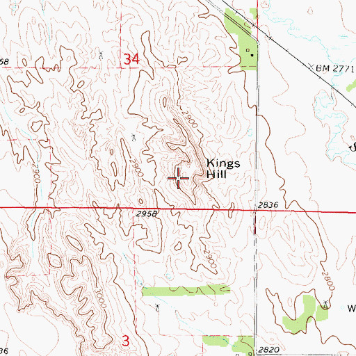 Topographic Map of Kings Hill, NE