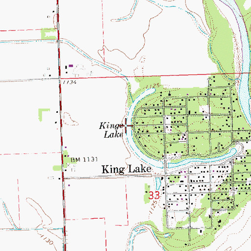 Topographic Map of Kings Lake, NE