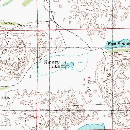 Topographic Map of Kinney Lake, NE