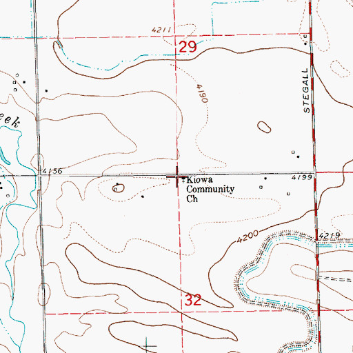 Topographic Map of Kiowa Community Church, NE