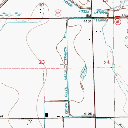 Topographic Map of Kiowa Creek Drain Branch, NE