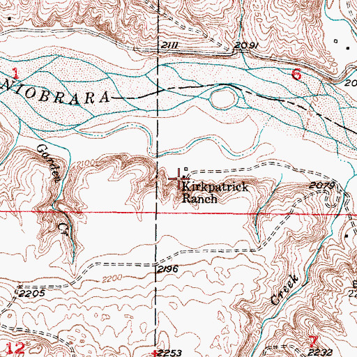 Topographic Map of Kirkpatrick Ranch, NE