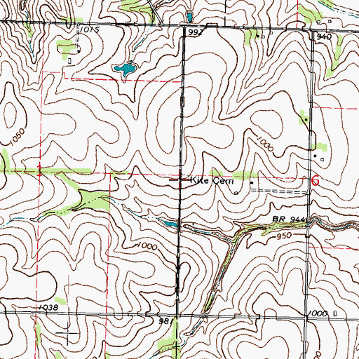 Topographic Map of Kite Cemetery, NE
