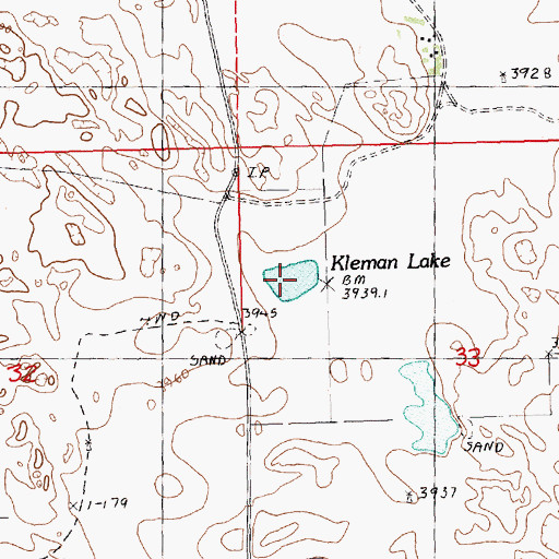 Topographic Map of Kleman Lake, NE