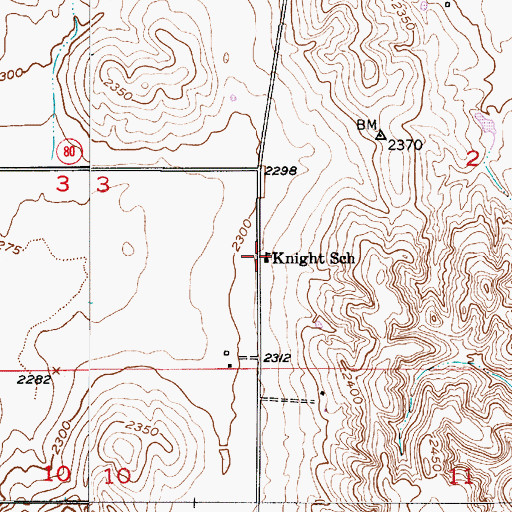 Topographic Map of Knight School (historical), NE