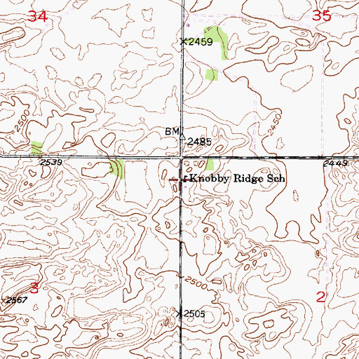 Topographic Map of Knobby Ridge School, NE