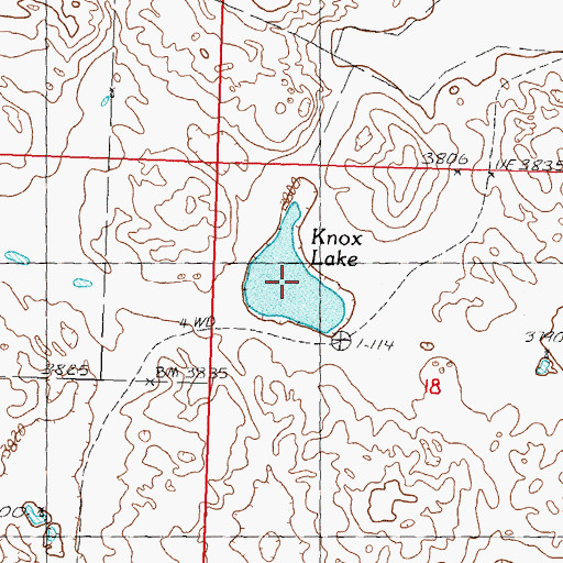 Topographic Map of Knox Lake, NE