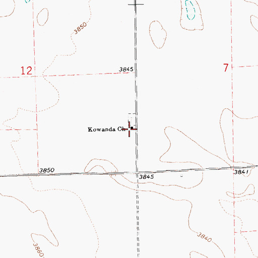 Topographic Map of Kowanda Church, NE