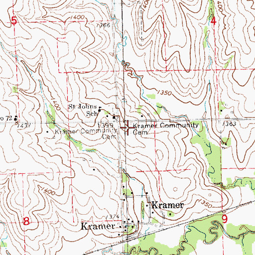 Topographic Map of Kramer Community Cemetery, NE