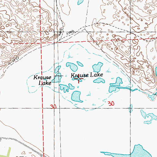 Topographic Map of Krause Lake, NE