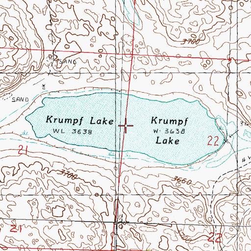 Topographic Map of Krumpf Lake, NE