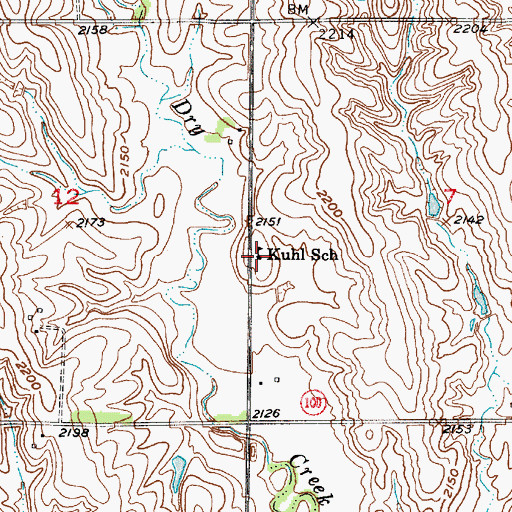Topographic Map of Kuhl School (historical), NE