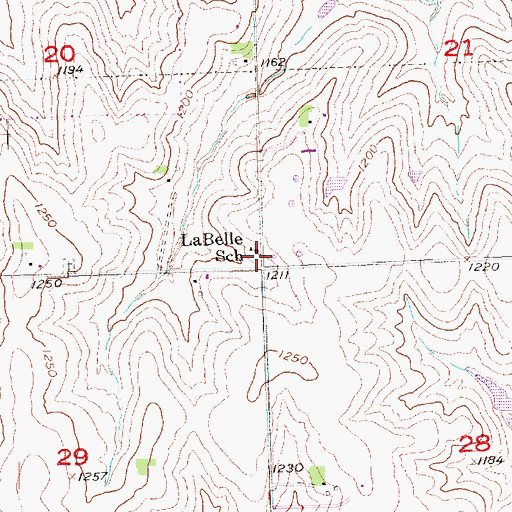 Topographic Map of LaBelle School, NE