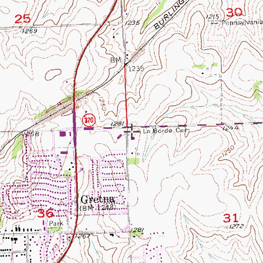 Topographic Map of LaBorde Cemetery, NE