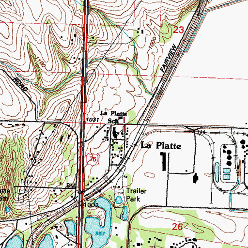 Topographic Map of La Platte, NE