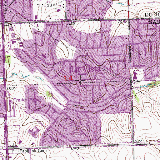 Topographic Map of La Vista, NE