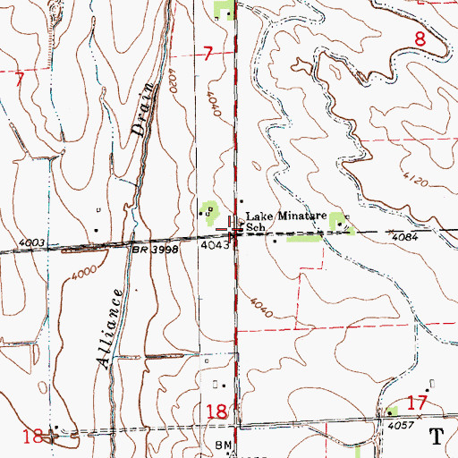 Topographic Map of Lake Minatare School, NE