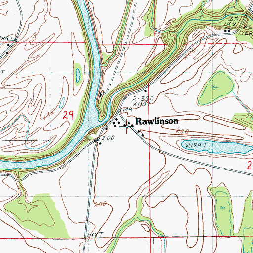 Topographic Map of Rollison School (historical), AR