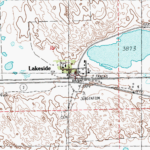 Topographic Map of Lakeside, NE
