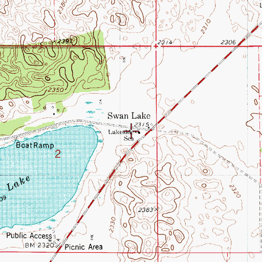 Topographic Map of Lakeside School, NE