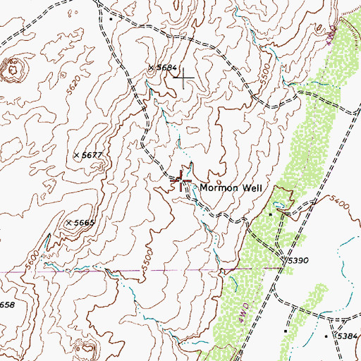 Topographic Map of Mormon Well, AZ