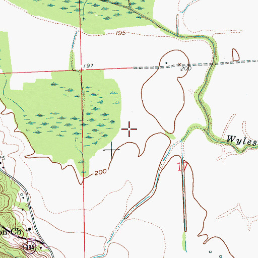 Topographic Map of Wyles (historical), AR