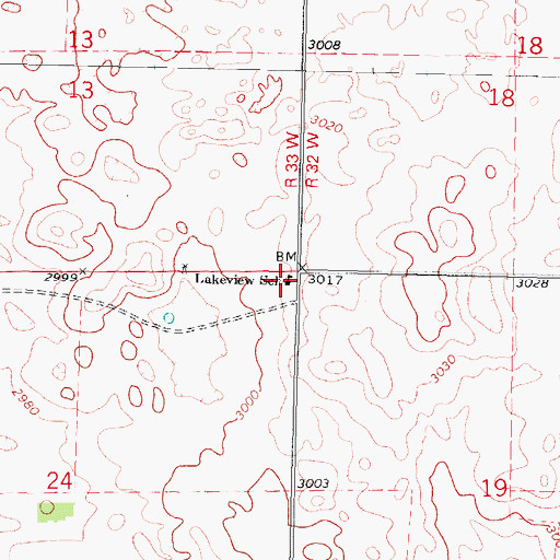 Topographic Map of Lakeview School (historical), NE