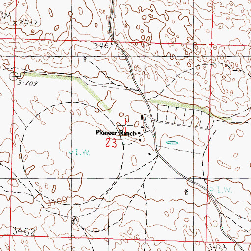 Topographic Map of Pioneer Ranch, NE