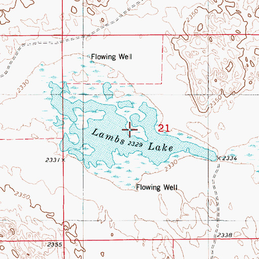 Topographic Map of Lambs Lake, NE