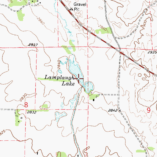 Topographic Map of Lamplaugh Lake, NE
