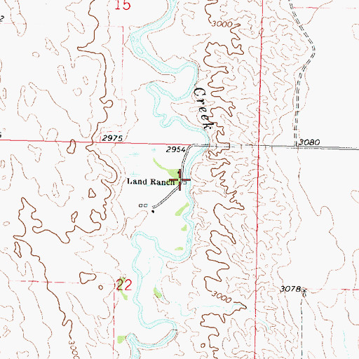 Topographic Map of Land Ranch, NE
