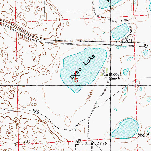 Topographic Map of Lane Lake, NE