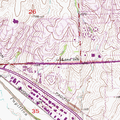 Topographic Map of Lane School, NE