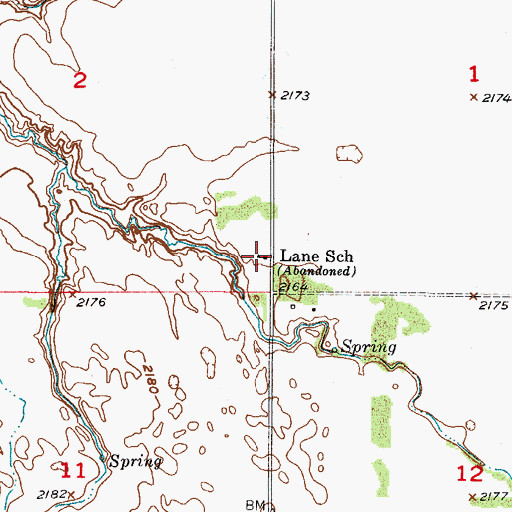 Topographic Map of Lane School, NE