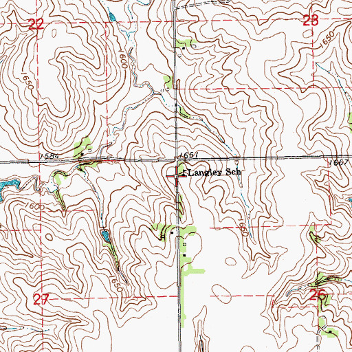 Topographic Map of Langley School, NE