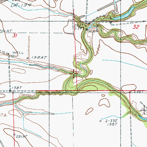 Topographic Map of Allen Bayou, AR