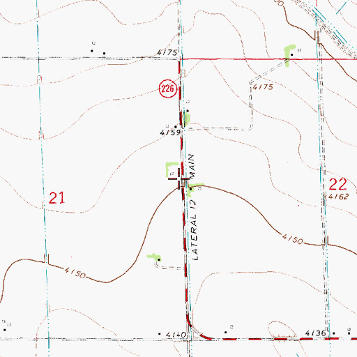Topographic Map of Lateral 12 Main, NE