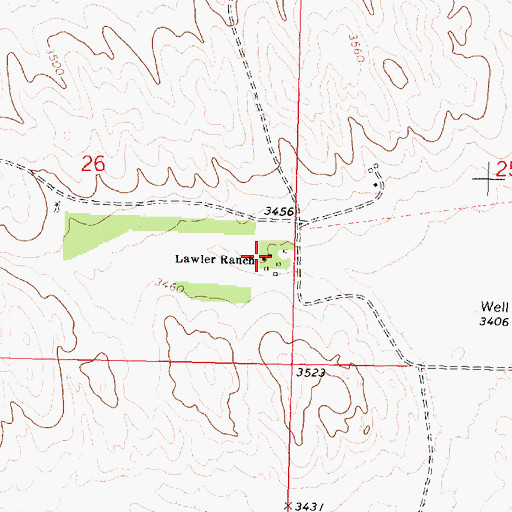 Topographic Map of Lawler Ranch, NE
