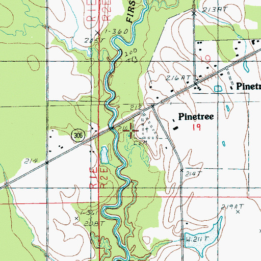 Topographic Map of Barnishaw Cemetery, AR
