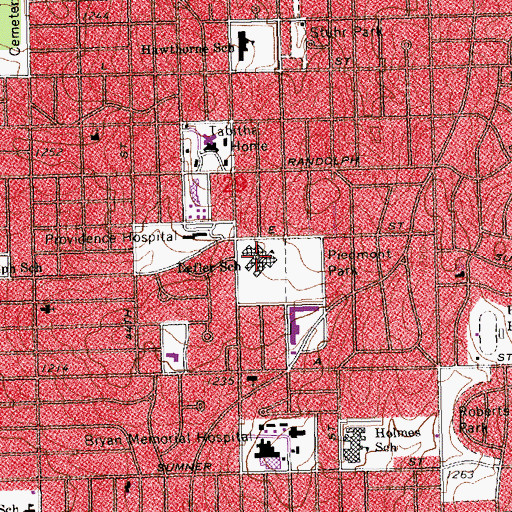 Topographic Map of Lefler Middle School, NE