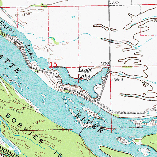 Topographic Map of Legge Lake, NE