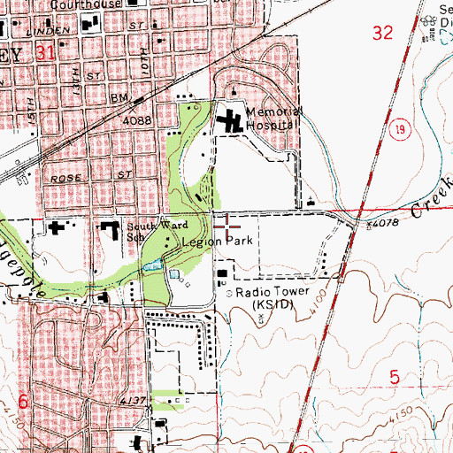 Topographic Map of Legion Park, NE