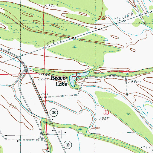 Topographic Map of Beaver Lake, AR
