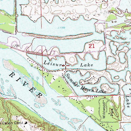 Topographic Map of Leisure Lake, NE