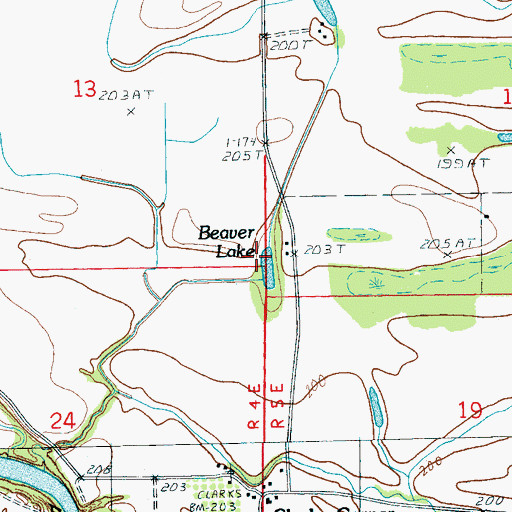 Topographic Map of Beaver Lake, AR