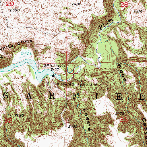Topographic Map of Lessig Canyon, NE