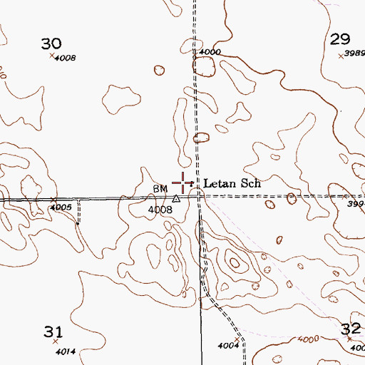 Topographic Map of Letan School, NE